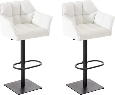 Produktbild von 2er Set Barhocker HLO-CP1 Kunstleder schwarz  weiß
