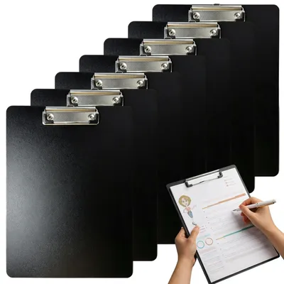 Imagen del producto de Juego de 8 tableros de notas A4 con clip metálico para documentos