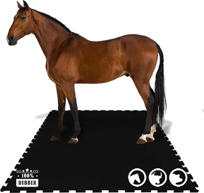 Produktbild von Puzzle-Stallmatte Pontiac aus Gummi 120x180 cm Vierseitiges Interlocking