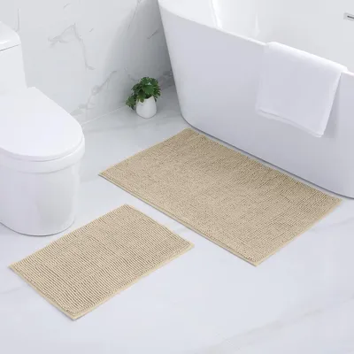 Productafbeelding van Badmat, rechthoekig, donkerbeige, verkrijgbaar in de maten 40 x 60 cm en 60 x 90 cm