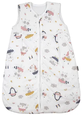 Produktbild von TupTam Ganzjahresschlafsack en Materialien 2.5 TOG Unisex Baby Schlafsack wattiert, Farbe: Feen Tiere Gelb Rosa Blau Grau, Größe: 68-74