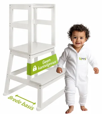Productafbeelding van BOMI® Leertoren kinderkruk Swubi van hout | Learning Tower voor kinderen vanaf het moment dat ze zelfstandig kunnen staan | Tower voor keuken, kinderkamer en badkamer | Learning Tower
