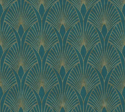 Obrázek produktu pro Livingwalls art deco tapety Nové stěny 50. léta Glam netkané tapety modrá zlatá zelená 10,05 m x 0,53 m