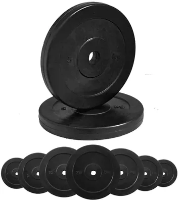 Image de Disques de poids en fonte avec revêtement en caoutchouc, diamètre du trou 25 mm, de 0,5 à 20 kg, pour haltères