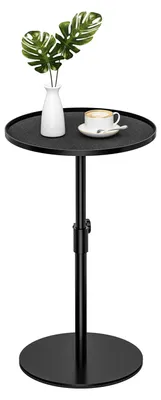 Runder Beistelltisch, höhenverstellbar, Metallgestell, für Wohnzimmer & Büro