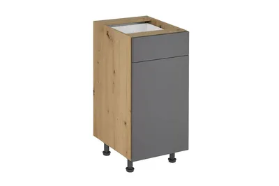 Produktbild von Küchenunterschrank 40 cm mit Schublad ohne Arbeitsplatte, Langen D40S1 Grau/Matt