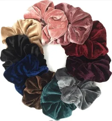 Produktbild von CHPN - Samt-Scrunchies - Samt-Scrunchie - 10 Stück - Haargummis - Haargummi - Froezel - Froesel - 10 Stück - Verschiedene Farben