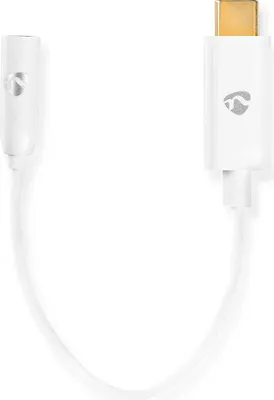 Zdjęcie produktu dla Nedis CCBW65950WT015, 3.5mm, Żeńska, USB Type-C, Męska, 0,15 m, Biały