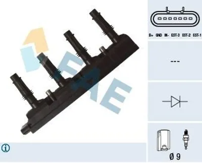 Produktbild von FAE 80322 Zündspule für OPEL Corsa D Schrägheck (S07) INSIGNIA Caravan Mokka / Mokka X (J13) Astra J Sports Tourer (P10) ASTRA J