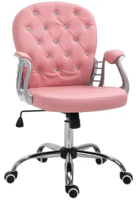 Produktbild von Chefsessel Buerostuhl Rosa 59.5 x 60.5 x 95šC105 cm Ergonomisch Gepolsterte Rueckenlehne PU
