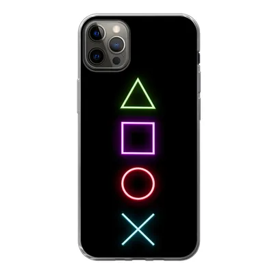 Produktbild von MuchoWow® Handyhülle Schutzhülle Hülle für iPhone 12 Pro Max Gaming - Neon - Konsole - Schwarz - Controller - Gaming Silikon Softcase Handy Hülle - Hartschale