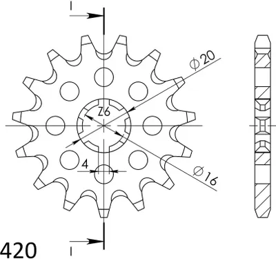 Produktbild von Ritzel Supersprox 420 - 15Z CST-546:15|grobverzahnt 16,0/20,0