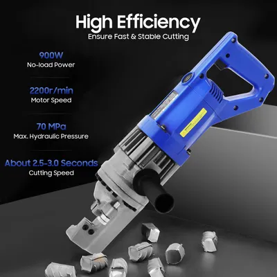 Imagen del producto de Cortadora de refuerzo eléctrica - 900 W de potencia - 2200 RPM - Acero Cr40 - Color azul