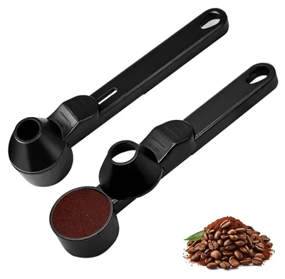 2-in-1 Kaffeeschaufel mit Trichter, Kunststoff, 2 Stück