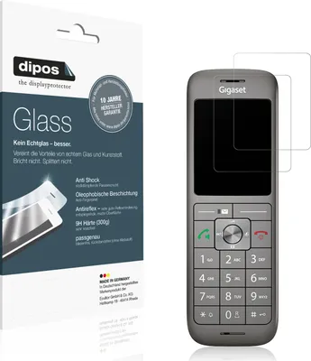 Produktbild von 2x Schutzfolie für Gigaset CL660HX matt - Anti-Shock 9H Folie dipos Glass Kunststoffglas