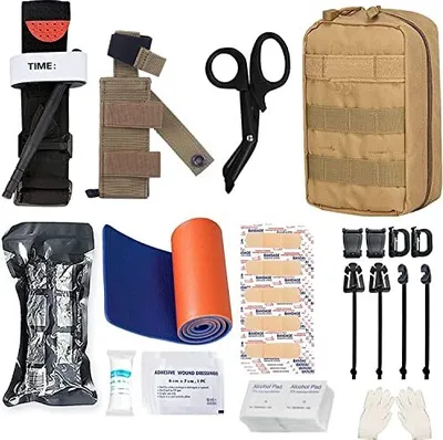 Produktbild von Relikee Notfallüberlebenskits, Tactical Military Trauma Erste -Hilfe -Kit, Molle Emt Ifak Beutel Outdoor Gear Tourniquet Bandage Blearing Control Kit