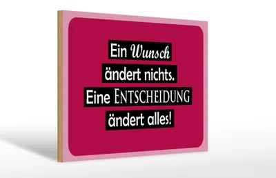 Produktbild von Holzschild Spruch  30x20cm Ein Wunsch ändert nichts
