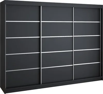 Produktbild von Schwebetürenschrank, 3-türig Schrank 200 cm mit 4 Schubladen, Retrostil Premium! Moderne Garderobe für Kleidung. Verschiedene Farben (Weiß, Schwarz, Somona) Kleiderschrank FLIX