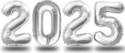 Produktbild von Oblique Unique Folien Luftballon Zahl 2025 für Silvester Neujahr Party Deko Ballons Zahlenballons - silber
