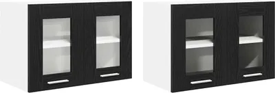 Zdjęcie produktu dla vidaXL Szafka ścienna z drzwiczkami 2 szt. o wyglądzie czarnego dębu 60 x 31 x 40 cm