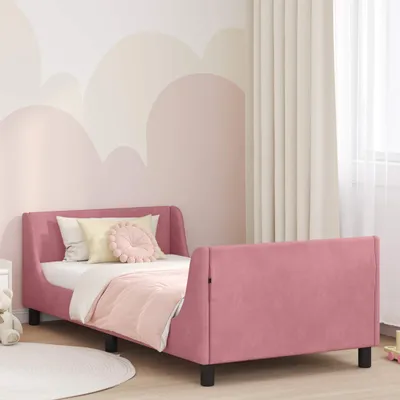 Image de Maison Exclusive - Lit bébé avec tête de lit rose 80 x 200 cm velours
