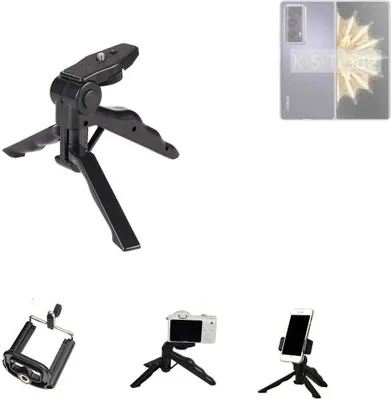Produktbild von K-S-Trade Stativ Tisch-Ständer Dreibein Handy-Stativ Ständer kompatibel mit Honor Magic V2 Mini-Stativ Smartphone Tripod Handy-Stativ aus Plastik
