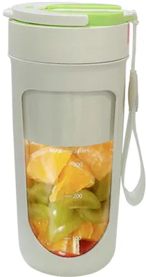 Obrázek produktu pro přenosný mixér na smoothie – 340 ml – na koktejly – smoothie – cestování – sport – kempování – fitness – na ovoce – na drcení ledu – s 10 noži – s víčkem – pro popíjení a pití brčkem