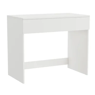 Obrázok produktu pre Stôl - 90x77x50 cm - biely - kompaktný - so zásuvkou - PC stôl - toaletný stolík