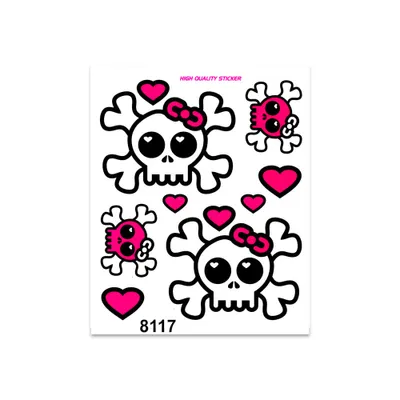 Immagine prodotto di Teschio adesivo con cuore 14 x 16 cm