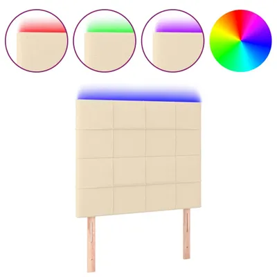 Produktbild von vidaXL LED Kopfteil Creme 80x5x118/128 cm Stoff