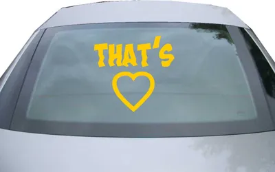 Produktbild von Indigos UG - Aufkleber Heckscheibe & Motorklappe DE6408 - gold - 600x571 mm - that's love - Auto Scheiben Fenster Heckklappe Tuning Racing JDM - Die cut