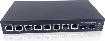 Immagine prodotto di Elfcam - Switch in fibra 10Gbps compatibile con Cisco, con 2 porte 10G SFP+ e 8 porte RJ45 2,5 Gigabit Ethernet, Plug & Play non gestito