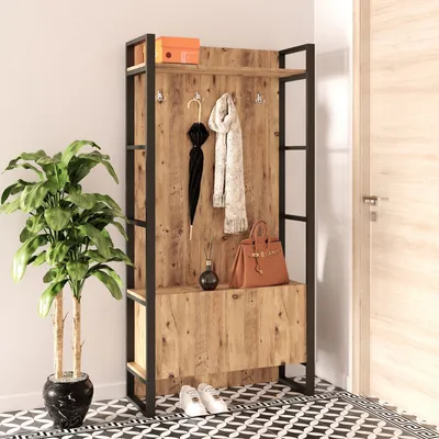Obrázek produktu pro Skye Decor, Ml13-A, předsíňový stojan, atlantská borovice, 100 % MELAMÍNOVÁ DESKA, 90 x 34 x 180 cm