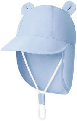 Produktbild von Uni Schirmmütze Kinder mit Nackenschutz Baby Sonnenhut UV SPF50+ mit Ohrentraum-Design Kleinkind Sommermütze für Mädchen Jungen