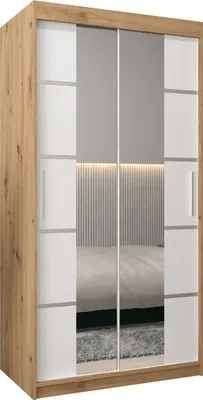Produktbild von Kleiderschrank, Schiebetürenschrank Schlafzimmer, Schrank mit Spiegel VERONA 4 100 cm