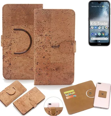 Produktbild von K-S-Trade Handy-Hülle Schutz-Hülle kompatibel mit Nokia 4.2 Handyhülle Schutzhülle Korkhülle Kork-Hülle 1x
