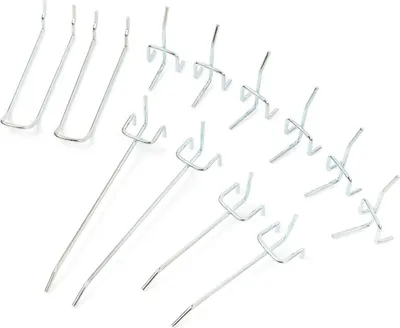 Immagine prodotto di Portautensili a gancio per pannelli forati, per organizzare vari utensili, 12 ganci, ganci per pannello forato,30 mm