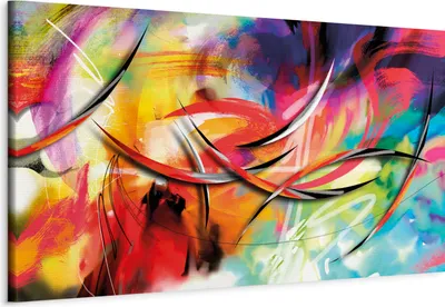 Produktbild von Vlies Leinwandbild - Dance of the rainbow 135x45 cm Abstrakt a-A-0001-b-b