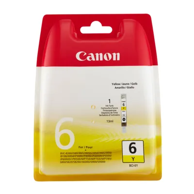 Immagine prodotto di Inchiostro Canon BCI-6Y giallo, giallo, inchiostro a base di pigmenti, 1 pezzo, 360 pagine