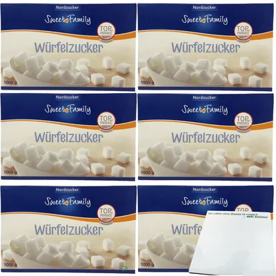Produktbild von Nordzucker Sweet Family Würfelzucker 6er Pack (6x1kg) + usy Block