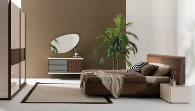 Produktbild von Schlafzimmer Set Bett Kleiderschrank 2х Nachttische Kommode Spiegel 6tlg JVmoebel