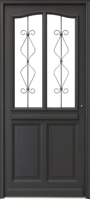 Image de Porte d'entree Bois vitree, Sandro gris RAL7016, H200xL90 p, gauche Cotes Tableau + Poignée Et Barillet (ref010403FP)
