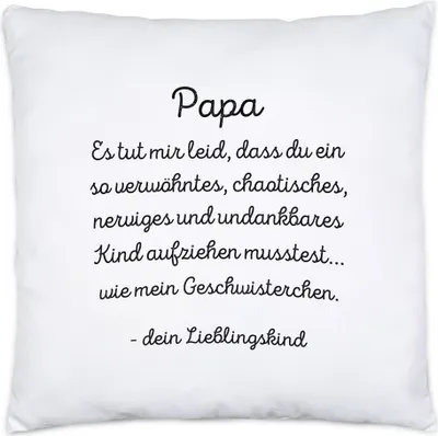 Produktbild von Papa Es tut mir leid Kissen Inkl Füllung Geschenk Vatertag Lustig Humor Sarkasmus