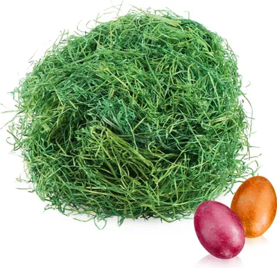 Produktbild von com-four® 120g Ostergras in grün für Osternester - Osterdeko zum Basteln - Holzwolle für Osterkörbe