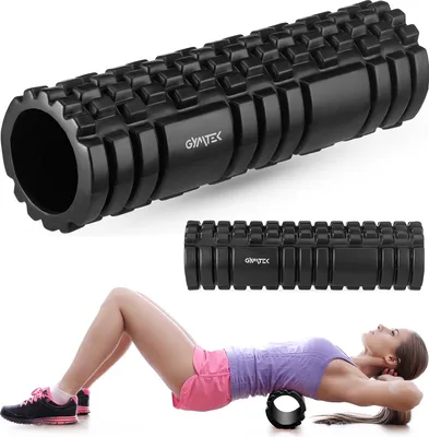 Obrázek produktu pro Gymtek® Fascia roller foam roller - fitness válec z EVA, masážní válec pro masáž zad, celého těla - jóga, pilates, cvičební válec - 45x13cm