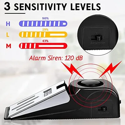 Tragbarer 2-in-1 Türstopper mit Alarm - 120 dB Sicherheitssystem