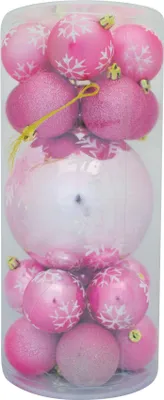 Produktbild von MAGICHOME WEIHNACHTSKUGELN, 20 St., rosa, mix, 6-17 cm