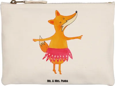 Produktbild von Mr. & Mrs. Panda Stoffbeutel Fuchs Ballerina Grösse XL Große - Weiß - Geschenk, Party, Etui, Tanzen, Kulturbeutel, Kosmetiktasche, Pouch, Geburtstag, Mäppchen