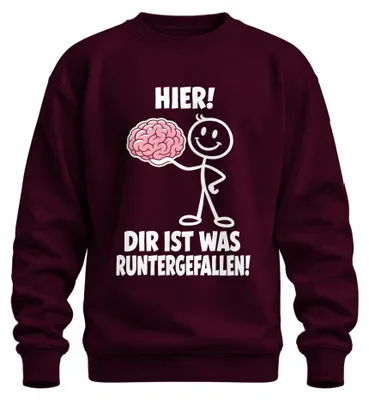 Imagen del producto de ¡Aquí! ¡Se te cayó algo! Sudadera con estampado "Cerebro", sarcástica, color burdeos, talla XXL