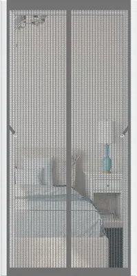 Zdjęcie produktu dla Kurtyna przeciw owadom – poziome osłony okienne – osłona przeciw owadom – szybki montaż – 105 x 230 cm – szaro-biała